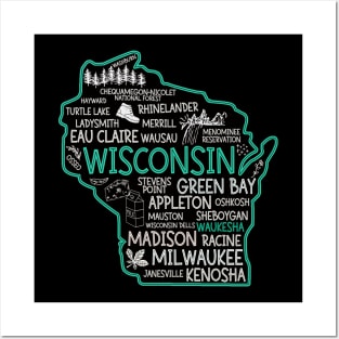 Waukesha Wisconsin cute Milwaukee, Osseo, Green Bay, Kenosha, Racine, Appleton, Waukesha, Eau Claire, Oshkosh, Janesville Posters and Art